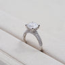Clarisse, Round Brilliant Diamond Triple Pavé Ring with Hidden Halo