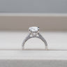 Clarisse, Round Brilliant Diamond Triple Pavé Ring with Hidden Halo