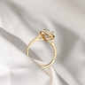Stella, IGI 1.5ct Cushion Lab Diamond,  18K Yellow Gold Halo Pavé Ring
