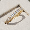 Evelisse, 1.42ct Baguette & Round Lab Diamond, 18K Yellow Gold Eternity Wedding Ring