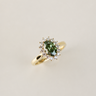 Lavinia, IGI 1.0ct Vintage Oval-Cut Fancy Vivid Green Lab Diamond , 18K Yellow Gold Halo Engagement Ring