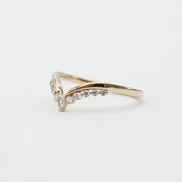 Seraphine, 0.21ct Pear & Round Nesting Lab Diamond, 18K Yellow Gold Wedding Ring