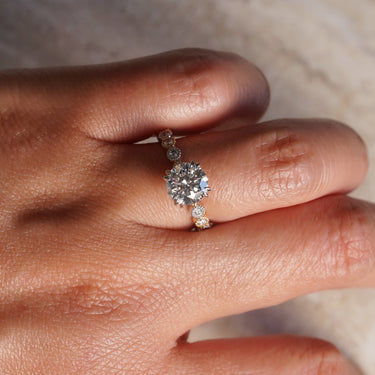 Amelia, IGI Vintage Milgrain Round Brilliant Diamond Ring