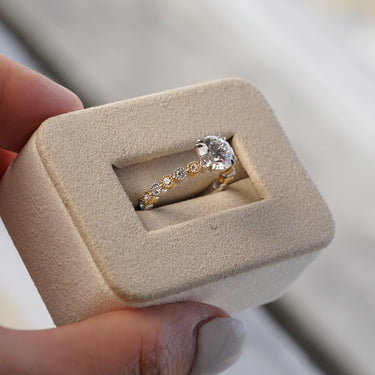 Amelia, IGI Vintage Milgrain Round Brilliant Diamond Ring