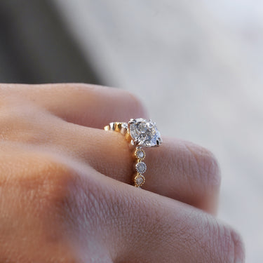 Amelia, IGI Vintage Milgrain Round Brilliant Diamond Ring