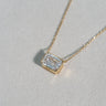 IGI 2.06ct Emerald Cut Lab Diamond, 18K Yellow Gold Bezel Set Necklace
