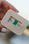 Blossom, IGI 4.08ct Emerald Cut Emerald, 18K Yellow Gold Engagement Ring