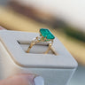 Blossom, IGI 4.08ct Emerald Cut Emerald, 18K Yellow Gold Engagement Ring