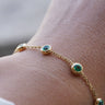 1.01ct Round Emerald, 18K Yellow Gold Bubble Bracelet