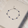 1.62ct Round Lab Sapphire, 18K White Gold Bubble Bracelet