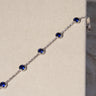 1.62ct Round Lab Sapphire, 18K White Gold Bubble Bracelet