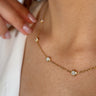 1.74ct Round Lab Diamond, 18K Yellow Gold Bezel Bubble Necklace