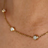 1.74ct Round Lab Diamond, 18K Yellow Gold Bezel Bubble Necklace