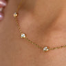 1.74ct Round Lab Diamond, 18K Yellow Gold Bezel Bubble Necklace