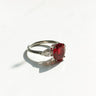 Charlotte, IGI 4.24ct Oval Cut Lab Ruby, PT950 Trilogy Ring