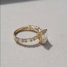 Edith, IGI 2.07ct D VVS2 Emerald Cut Lab Diamond, 18K Yellow Gold Ring with Round & Baguette Pavé