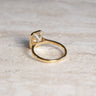Ellie, IGI 3.08ct Emerald Cut Lab Diamond, 18K Yellow Gold Bezel Solitaire Ring