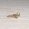 Ellie, IGI 3.08ct Emerald Cut Lab Diamond, 18K Yellow Gold Bezel Solitaire Ring