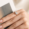 Ellis, IGI 2.06 D VVS2 Emerald Cut Lab Diamond, 18K Yellow Gold Half Bezel Ring