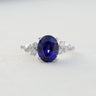 Nova, IGI 3.19ct Oval Cut Lab Sapphire, PT950 Cluster Ring