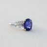 Nova, IGI 3.19ct Oval Cut Lab Sapphire, PT950 Cluster Ring
