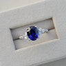 Nova, IGI 3.19ct Oval Cut Lab Sapphire, PT950 Cluster Ring