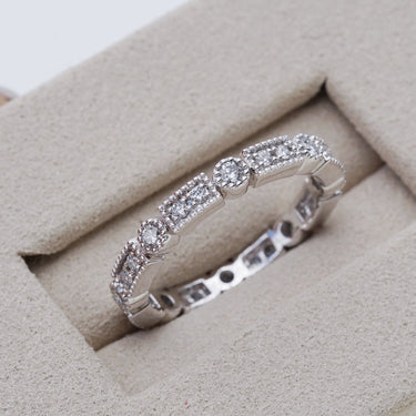 Heritage, 0.38ct Lab Diamond, PT950 Art Deco Milgrain Diamond Wedding Ring