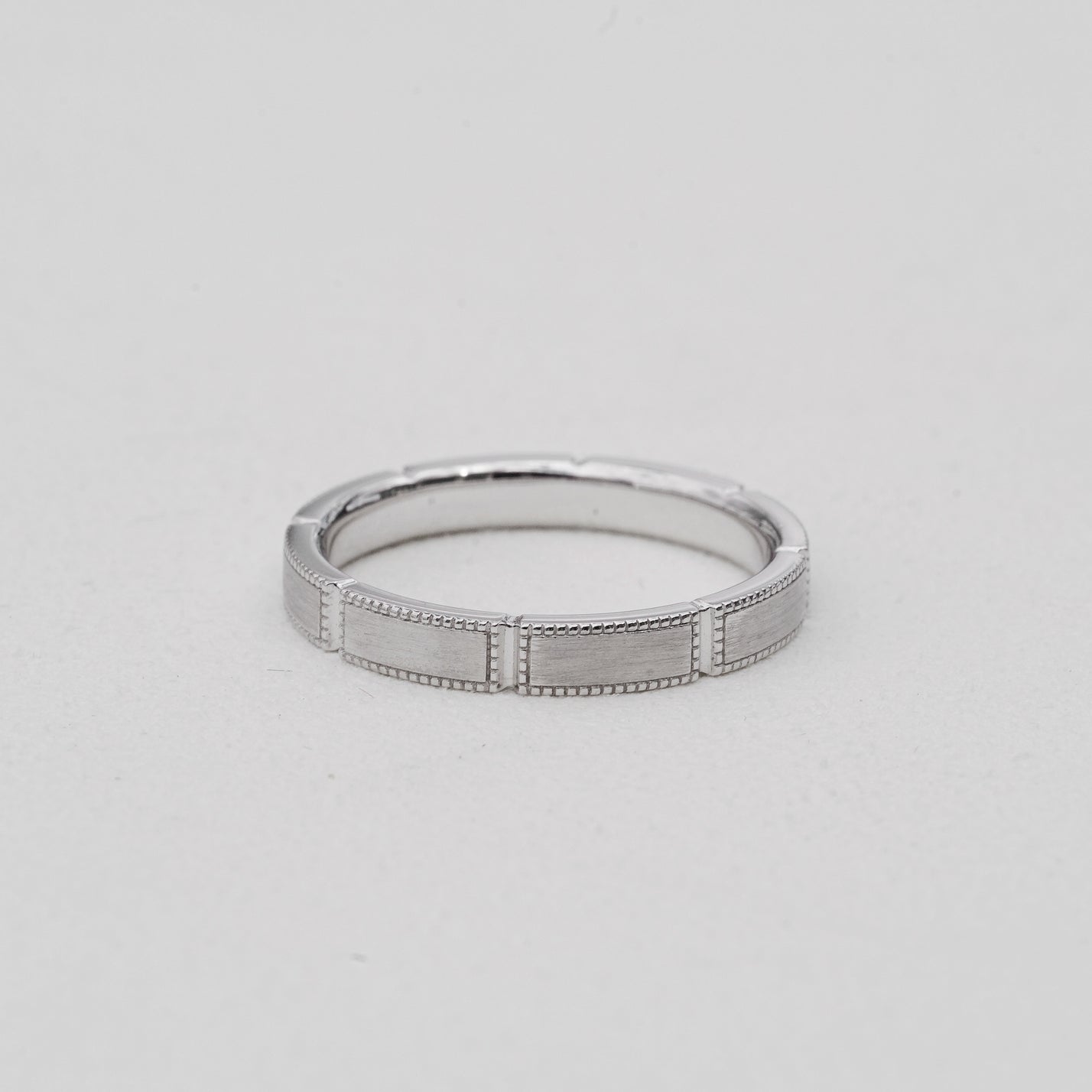 Heritage, PT950 Art Deco Milgrain Solid Wedding Ring