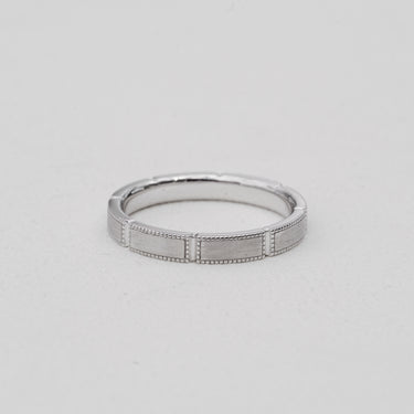 Heritage, PT950 Art Deco Milgrain Solid Wedding Ring