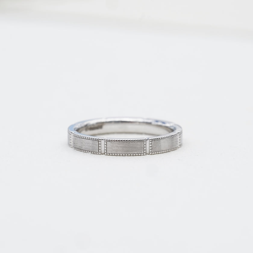 Heritage, PT950 Art Deco Milgrain Solid Wedding Ring
