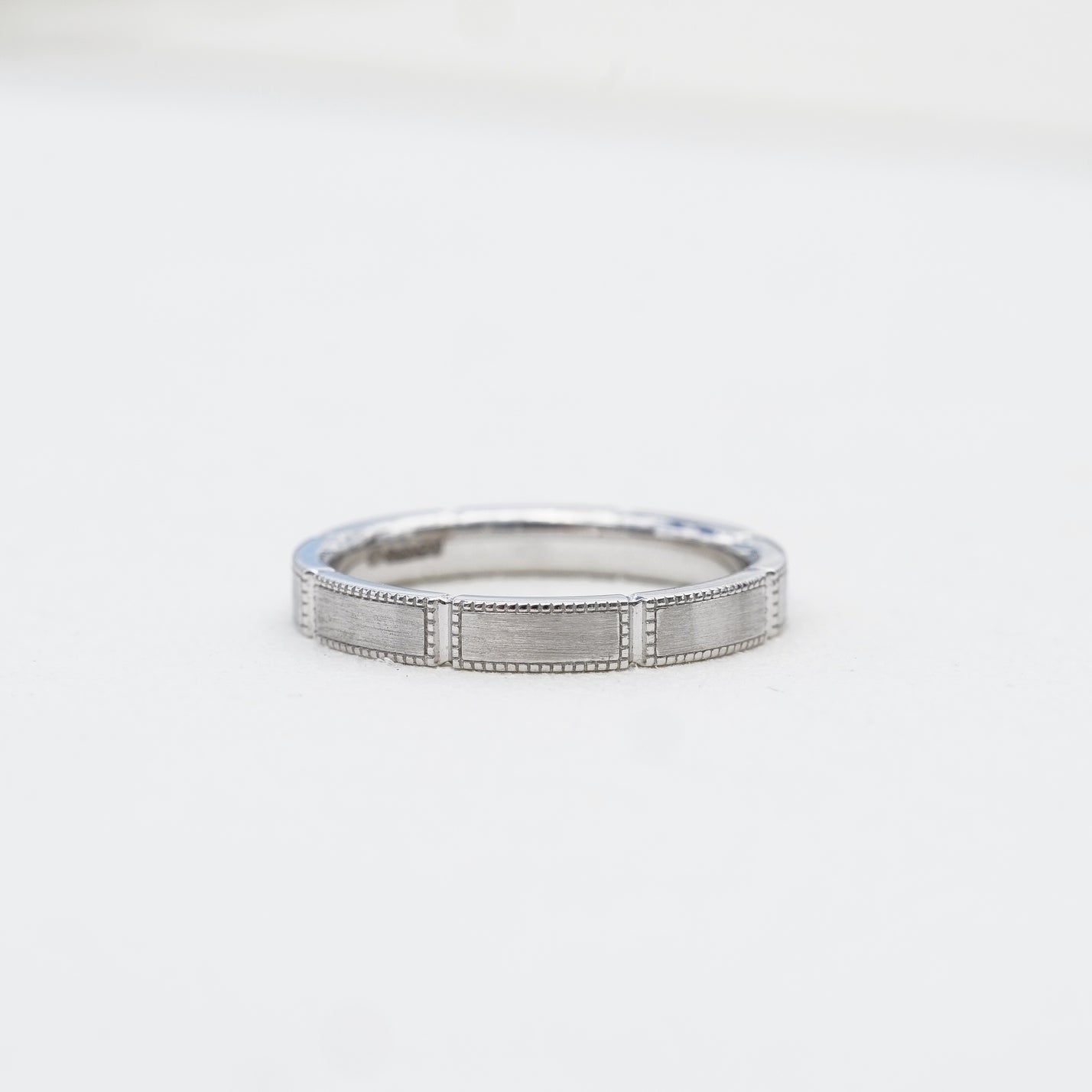 Heritage, PT950 Art Deco Milgrain Solid Wedding Ring