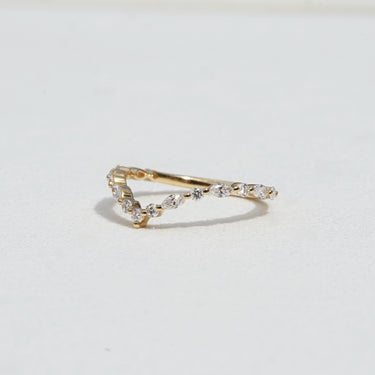 Lyra, 0.34ct Marquise & Round Nesting Lab Diamond, 18K Yellow Gold Wedding Ring