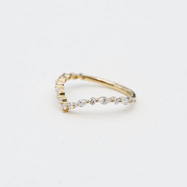 Lyra, 0.34ct Marquise & Round Nesting Lab Diamond, 18K Yellow Gold Wedding Ring