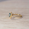 Octavia, IGI 1.56ct Cushion Fancy Vivid Blue Lab Diamond, 18K Yellow Gold Vintage Halo Ring