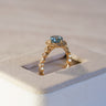 Octavia, IGI 1.56ct Cushion Fancy Vivid Blue Lab Diamond, 18K Yellow Gold Vintage Halo Ring