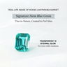 Stella, IGI 5.23ct Cushion Lab Paraiba Garnet,  PT950 Halo Pavé Ring