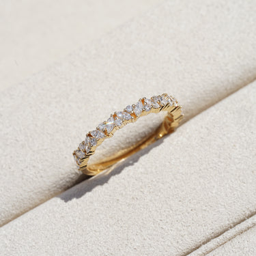 Rowena, 0.46ct Marquise Lab Diamond, 18K Yellow Gold Wedding Ring