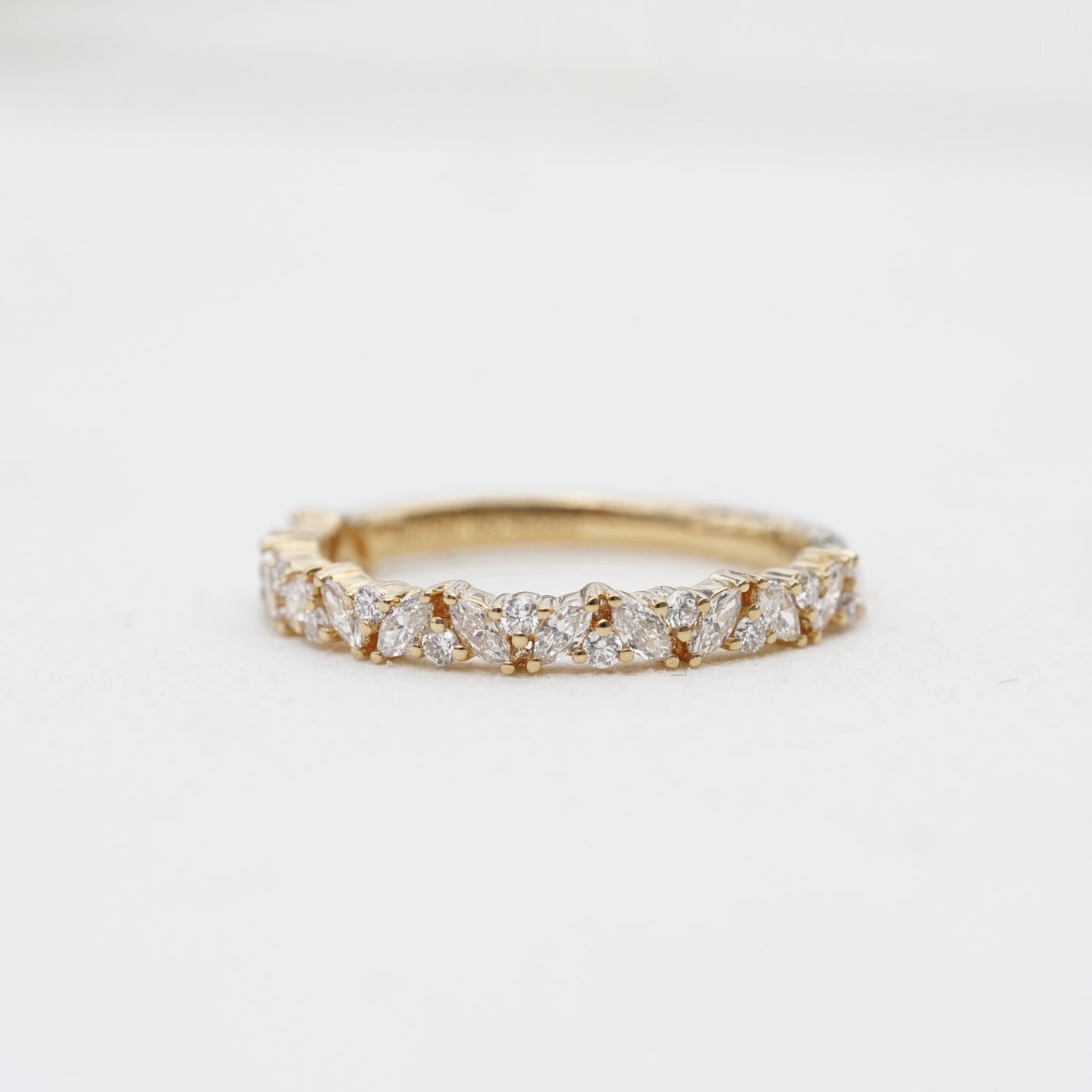 Rowena, 0.46ct Marquise Lab Diamond, 18K Yellow Gold Wedding Ring