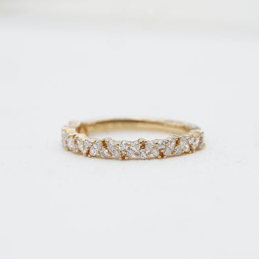 Rowena, 0.46ct Marquise Lab Diamond, 18K Yellow Gold Wedding Ring