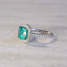 Stella, IGI 5.23ct Cushion Lab Paraiba Garnet,  PT950 Halo Pavé Ring