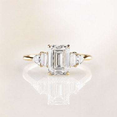 The Chapters, IGI 2.08ct Emerald Cut Lab Diamond, 18K Yellow Gold Engagement Ring