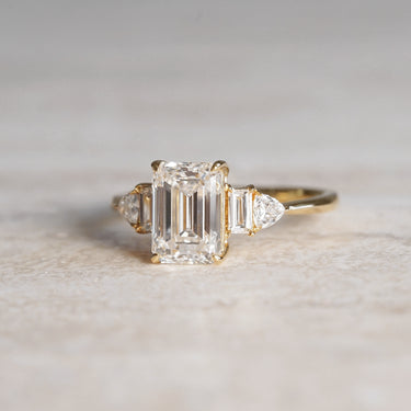 The Chapters, IGI 2.08ct Emerald Cut Lab Diamond, 18K Yellow Gold Engagement Ring