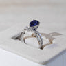 The One, IGI 1.97ct Pear Cut Lab Sapphire, PT950 V-shaped Twist Engagement Ring