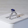 The One, IGI 1.97ct Pear Cut Lab Sapphire, PT950 V-shaped Twist Engagement Ring