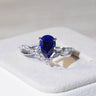 The One, IGI 1.97ct Pear Cut Lab Sapphire, PT950 V-shaped Twist Engagement Ring
