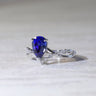 The One, IGI 1.97ct Pear Cut Lab Sapphire, PT950 V-shaped Twist Engagement Ring
