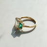 The Vows, IGI 3.05ct Emerald Cut Lab Diamond, 18K Yellow Gold Vintage Trilogy Ring