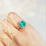 Stella, IGI 5.23ct Cushion Lab Paraiba Garnet,  PT950 Halo Pavé Ring