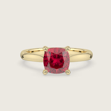 Ava, Cushion Cut Ruby Solitaire Ring