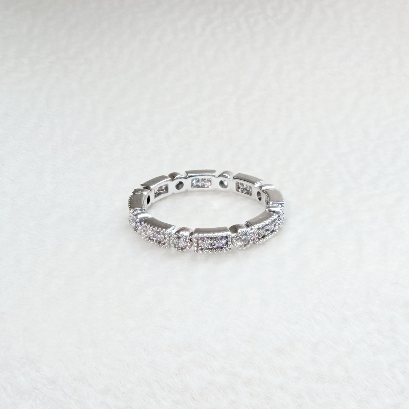 Heritage, Art Deco Milgrain Diamond Wedding Ring